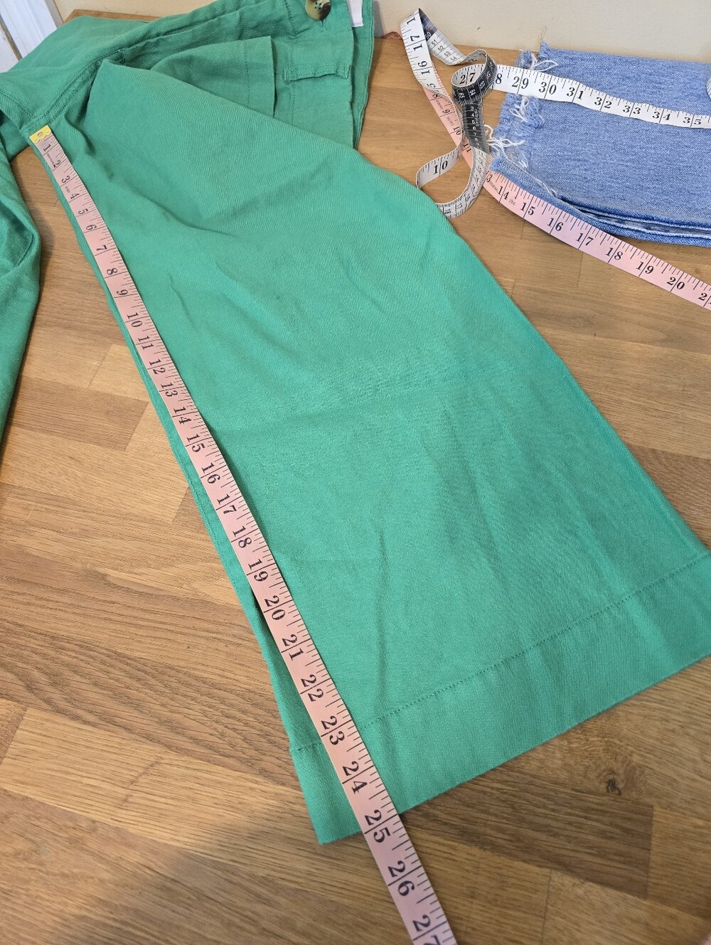 Maeve Colette European Linen Stretch High-Rise Wide-Leg Pants 28 Green - Picture 12 of 14